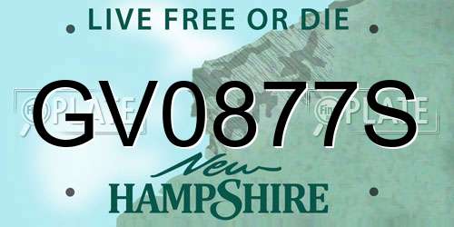 GV0877S New Hampshire License Plate