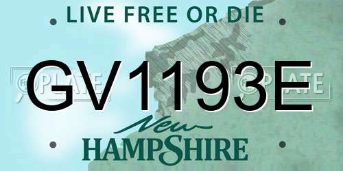 GV1193E New Hampshire License Plate