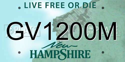 GV1200M New Hampshire License Plate