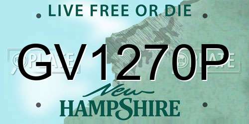 GV1270P New Hampshire License Plate