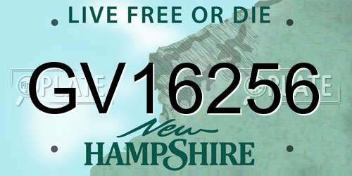 GV16256 New Hampshire License Plate