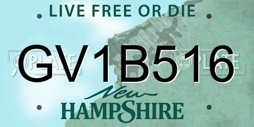 GV1B516 New Hampshire License Plate