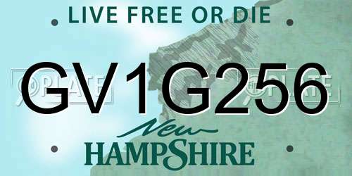 GV1G256 New Hampshire License Plate