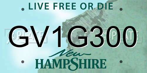 GV1G300 New Hampshire License Plate