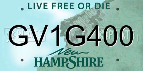 GV1G400 New Hampshire License Plate