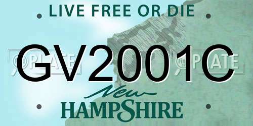 GV2001C New Hampshire License Plate