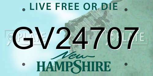 GV24707 New Hampshire License Plate