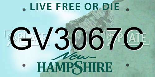 GV3067C New Hampshire License Plate