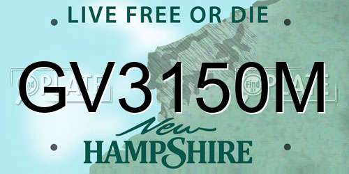 GV3150M New Hampshire License Plate