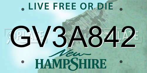 GV3A842 New Hampshire License Plate