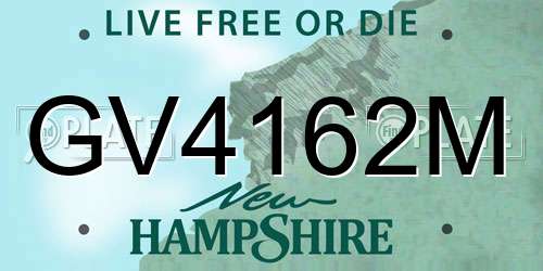 GV4162M New Hampshire License Plate