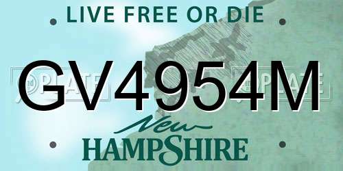 GV4954M New Hampshire License Plate