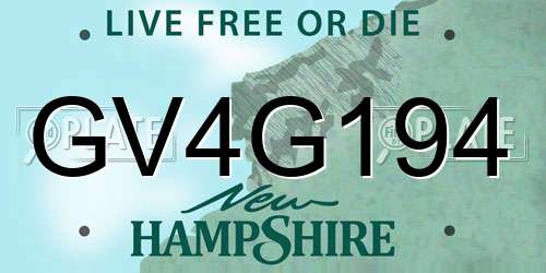 GV4G194 New Hampshire License Plate