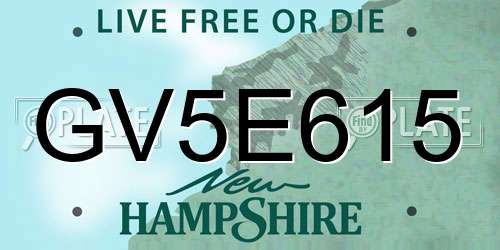 GV5E615 New Hampshire License Plate