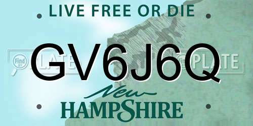 GV6J6Q New Hampshire License Plate