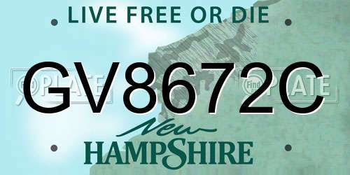 GV8672C New Hampshire License Plate