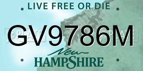 GV9786M New Hampshire License Plate