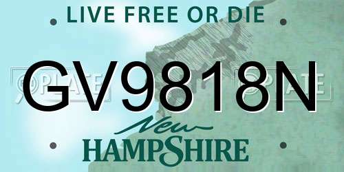 GV9818N New Hampshire License Plate