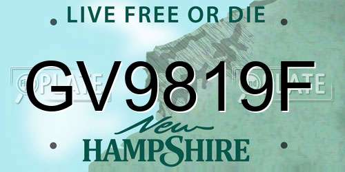 GV9819F New Hampshire License Plate