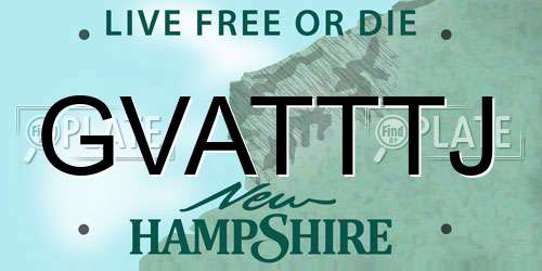 GVATTTJ New Hampshire License Plate