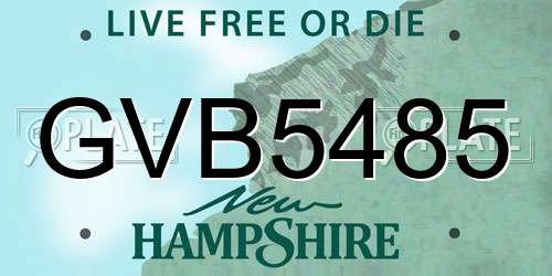 GVB5485 New Hampshire License Plate