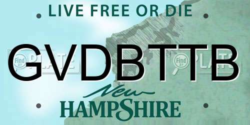 GVDBTTB New Hampshire License Plate