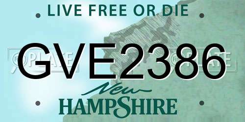 GVE2386 New Hampshire License Plate