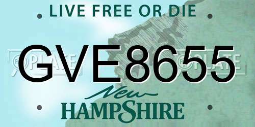 GVE8655 New Hampshire License Plate