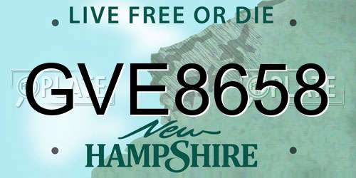 GVE8658 New Hampshire License Plate