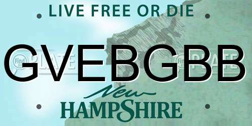 GVEBGBB New Hampshire License Plate