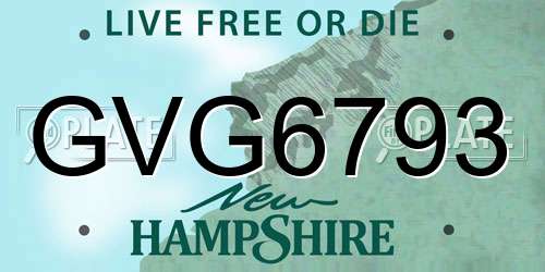 GVG6793 New Hampshire License Plate