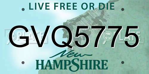 GVQ5775 New Hampshire License Plate