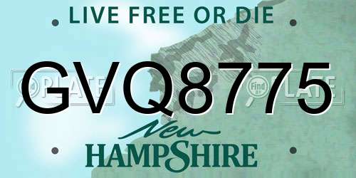 GVQ8775 New Hampshire License Plate