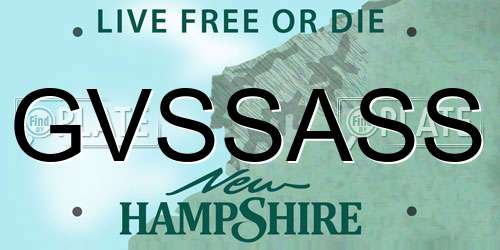 GVSSASS New Hampshire License Plate