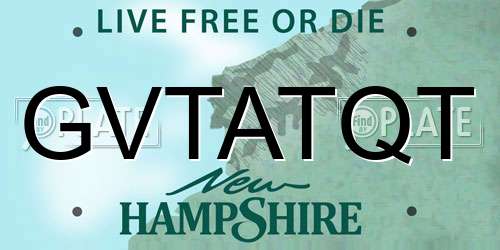 GVTATQT New Hampshire License Plate