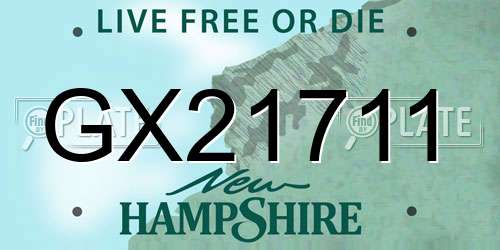 GX21711 New Hampshire License Plate