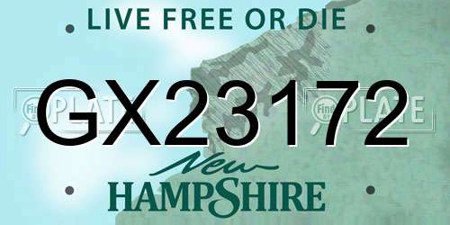 GX23172 New Hampshire License Plate