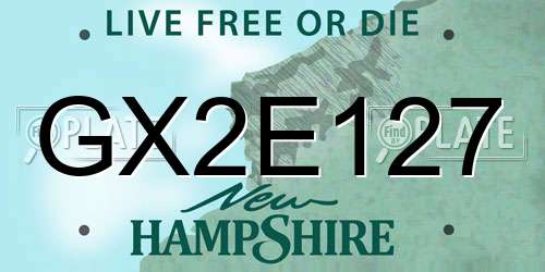 GX2E127 New Hampshire License Plate