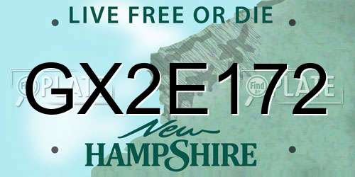 GX2E172 New Hampshire License Plate