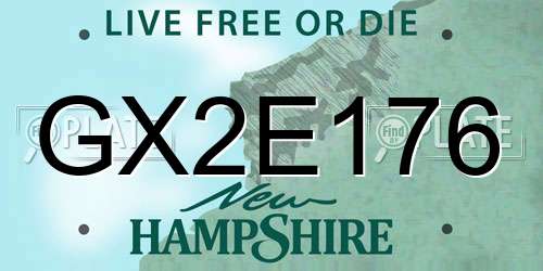 GX2E176 New Hampshire License Plate
