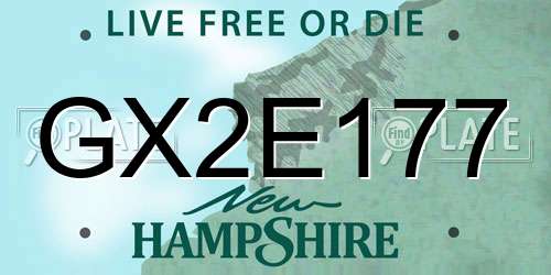 GX2E177 New Hampshire License Plate