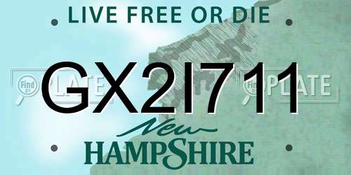 GX2I711 New Hampshire License Plate
