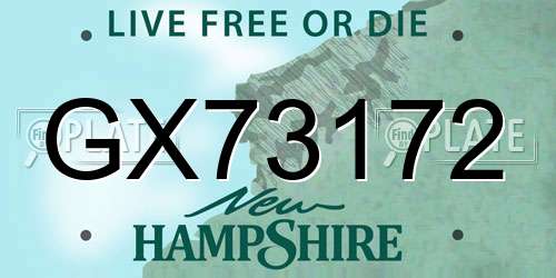 GX73172 New Hampshire License Plate