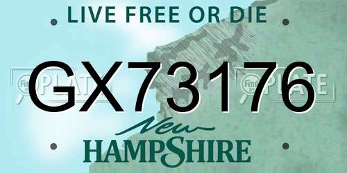 GX73176 New Hampshire License Plate