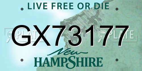 GX73177 New Hampshire License Plate