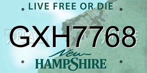 GXH7768 New Hampshire License Plate