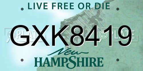 GXK8419 New Hampshire License Plate