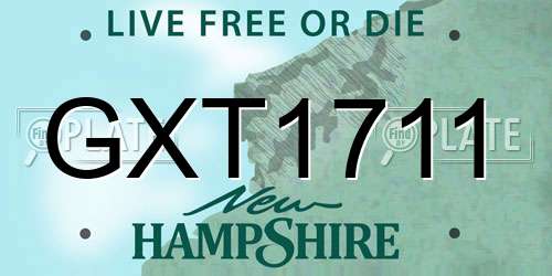 GXT1711 New Hampshire License Plate