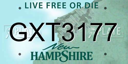 GXT3177 New Hampshire License Plate