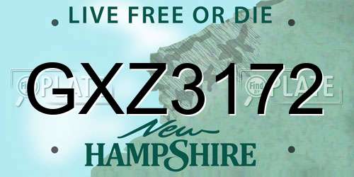 GXZ3172 New Hampshire License Plate